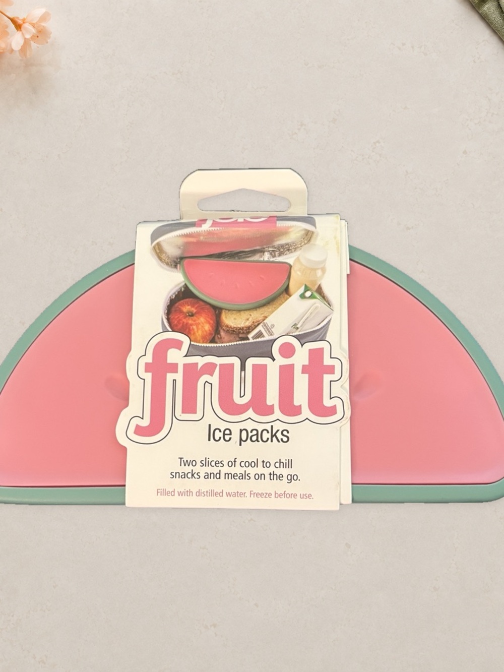 Joie Fruit Ice Packs 2-Piece Watermelon Lemon Lunch Box Set New